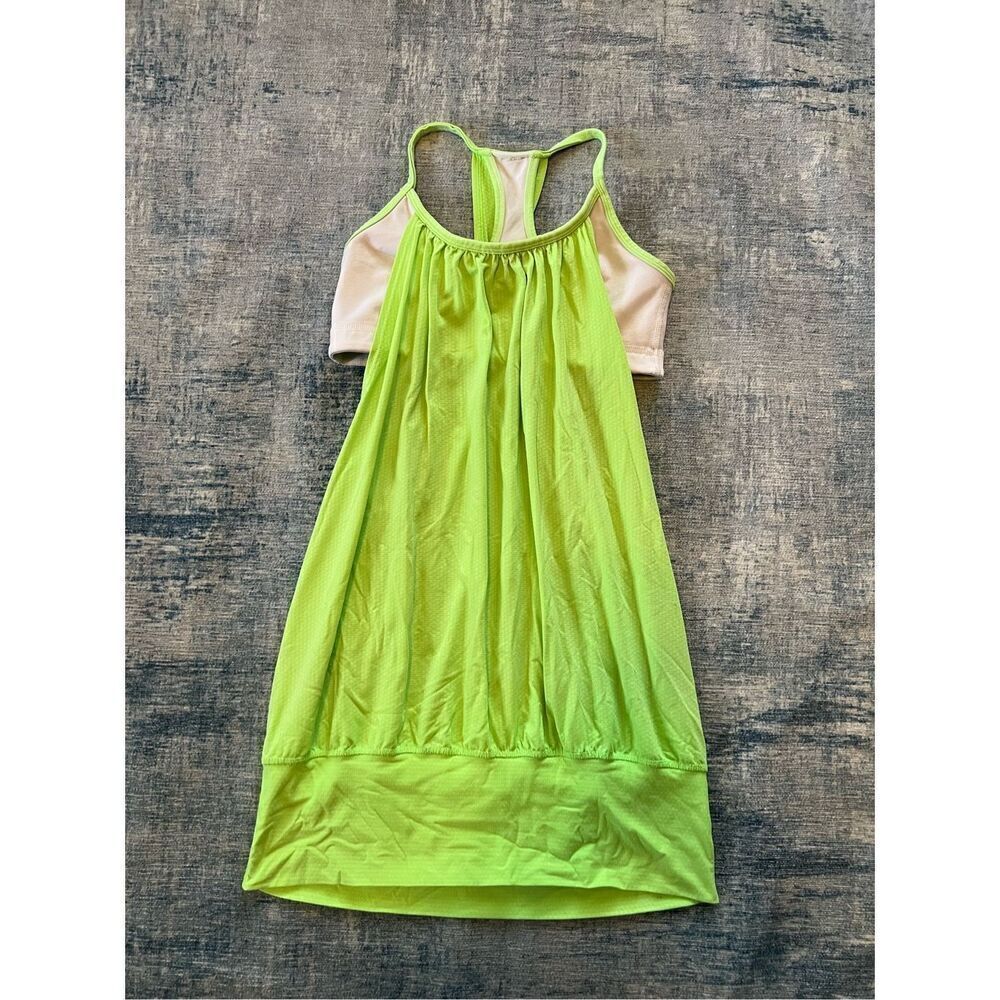 Lululemon Zippy Green / White No Limits Athletic Tank Top Size 4 - Picture 5 of 7